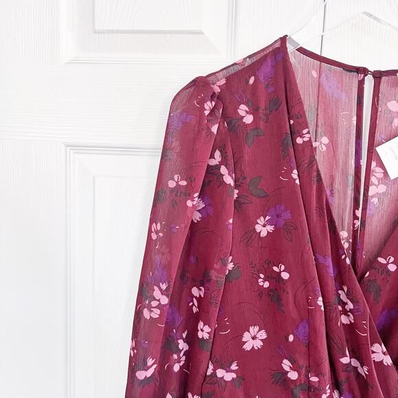 ROWA Floral Burgundy Mini Dress - Picture 2 of 6